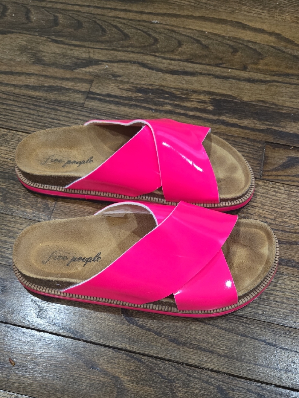 Free People Sidelines footbed Neon Pink sandals Boho size 39